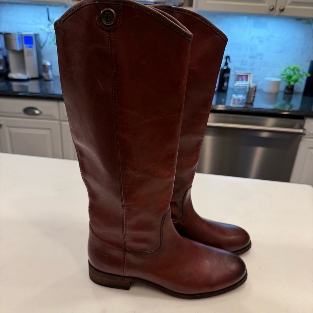 Frye Melissa Button 2 Tall Women’s Leather Boots Redwood Size 6.5 NEW - Picture 11 of 16